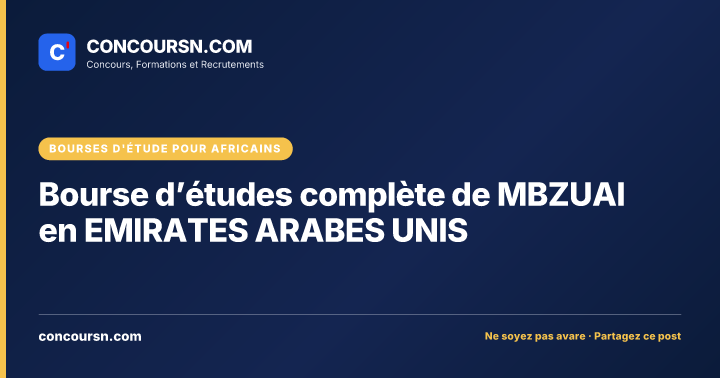 Illustration de l’article : Bourse d’études complète de MBZUAI en EMIRATES ARABES UNIS