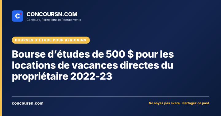 Illustration de l’article : Bourse d’études de 500 $ pour les locations de vacances directes du propriétaire 2022-23