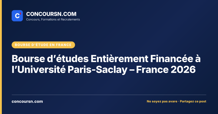 Illustration de l’article : Bourse d’études Entièrement Financée à l’Université Paris-Saclay – France 2026