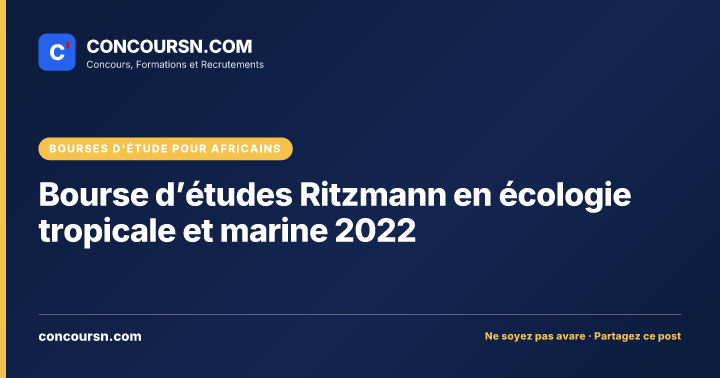 Bourse d’études Ritzmann en écologie tropicale et marine 2022