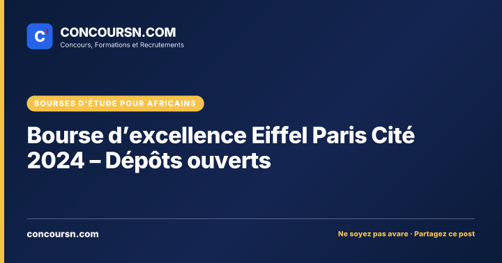 Illustration de l’article : Bourse d’excellence Eiffel Paris Cité 2024 – Dépôts ouverts