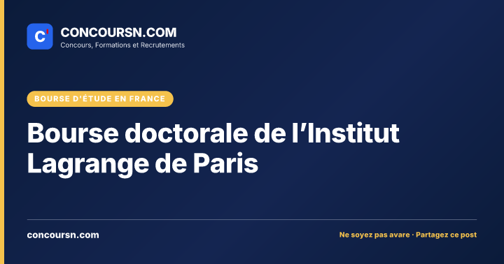 Illustration de l’article : Bourse doctorale de l’Institut Lagrange de Paris