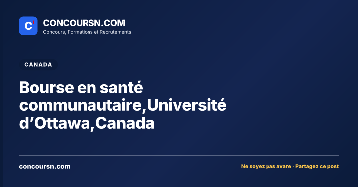 Illustration de l’article : Bourse en santé communautaire,Université d’Ottawa,Canada