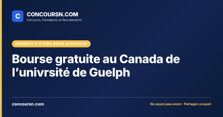 Illustration de l’article : Bourse gratuite au Canada de l’univrsité de Guelph