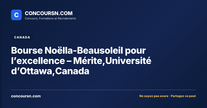 Illustration de l’article : Bourse Noëlla-Beausoleil pour l’excellence – Mérite,Université d’Ottawa,Canada