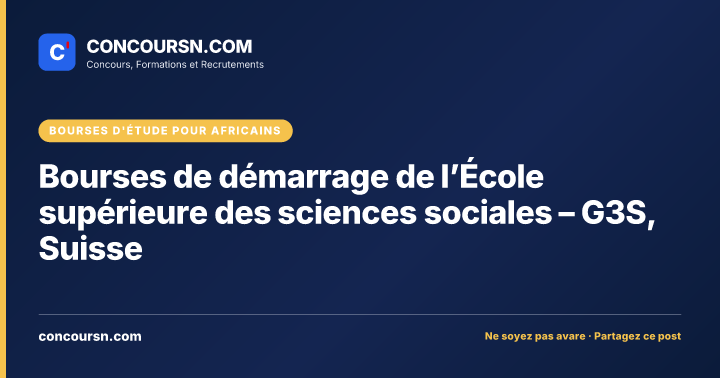 Illustration de l’article : Bourses de démarrage de l’École supérieure des sciences sociales – G3S, Suisse