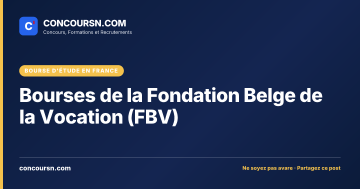 Illustration de l’article : Bourses de la Fondation Belge de la Vocation (FBV)