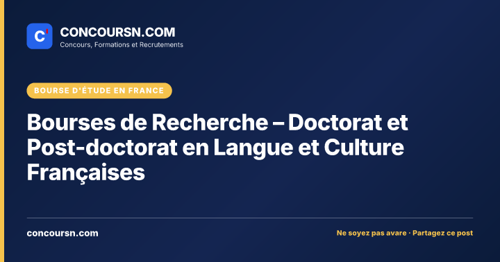 Illustration de l’article : Bourses de Recherche – Doctorat et Post-doctorat en Langue et Culture Françaises