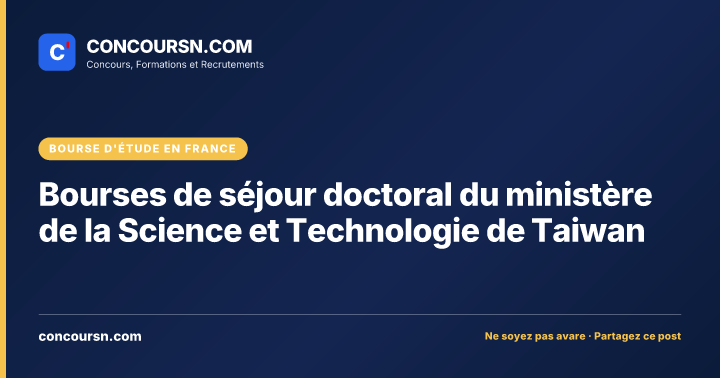 Illustration de l’article : Bourses de séjour doctoral du ministère de la Science et Technologie de Taiwan