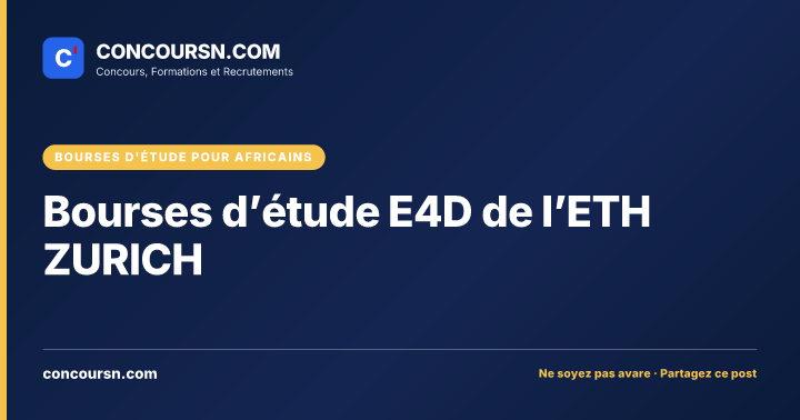 Illustration de l’article : Bourses d’étude E4D de l’ETH ZURICH