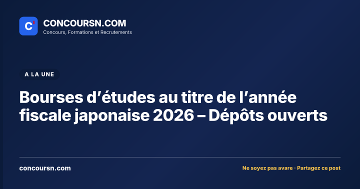 Illustration de l’article : Bourses d’études au titre de l’année fiscale japonaise 2026 – Dépôts ouverts