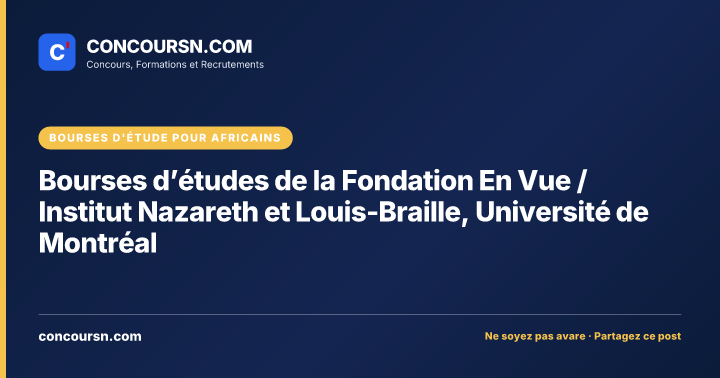 Illustration de l’article : Bourses d’études de la Fondation En Vue / Institut Nazareth et Louis-Braille, Université de Montréal