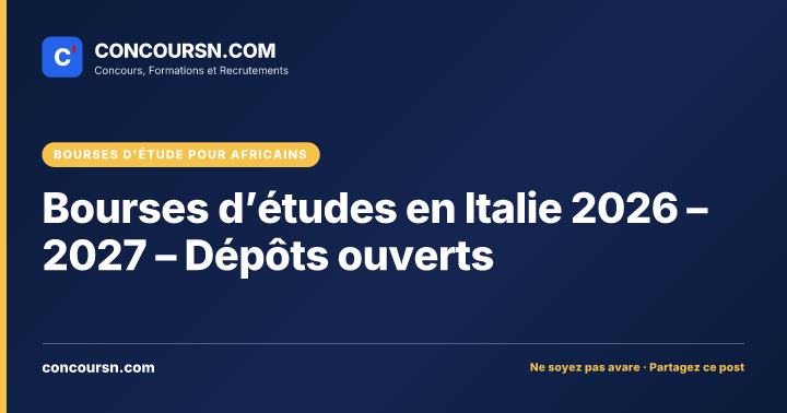Illustration de l’article : Bourses d’études en Italie 2026 – 2027 – Dépôts ouverts