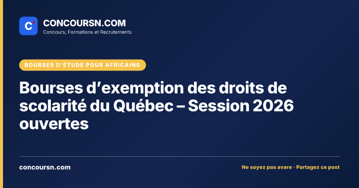 Illustration de l’article : Bourses d’exemption des droits de scolarité du Québec – Session 2026 ouvertes