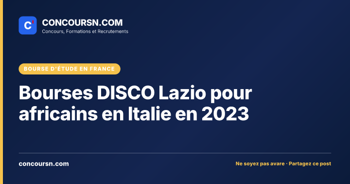 Illustration de l’article : Bourses DISCO Lazio pour africains en Italie en 2023