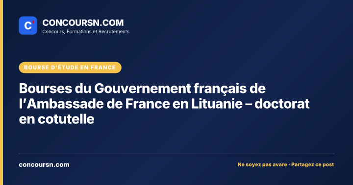 Illustration de l’article : Bourses du Gouvernement français de l’Ambassade de France en Lituanie – doctorat en cotutelle
