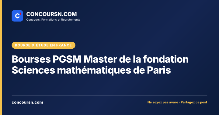 Illustration de l’article : Bourses PGSM Master de la fondation Sciences mathématiques de Paris