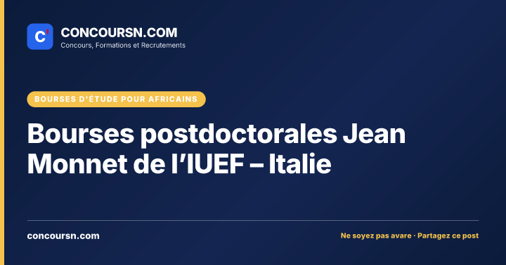 Bourses postdoctorales Jean Monnet de l’IUEF – Italie