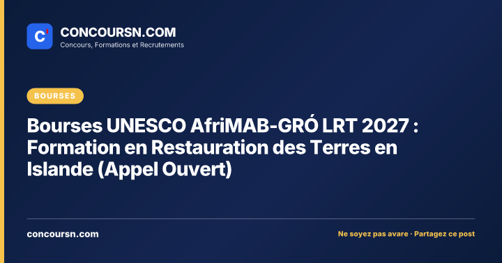 Illustration de l’article : Bourses UNESCO AfriMAB-GRÓ LRT 2027 : Formation en Restauration des Terres en Islande (Appel Ouvert)
