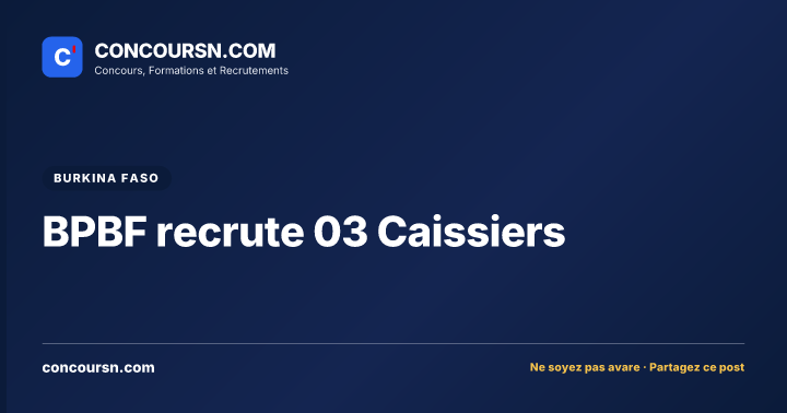 Illustration de l’article : BPBF recrute 03 Caissiers