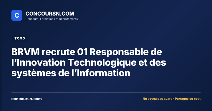 Illustration de l’article : BRVM recrute 01 Responsable de l’Innovation Technologique et des systèmes de l’Information