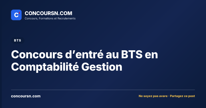 Illustration de l’article : Concours d’entré au BTS en Comptabilité Gestion