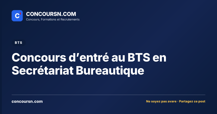 Illustration de l’article : Concours d’entré au BTS en Secrétariat Bureautique