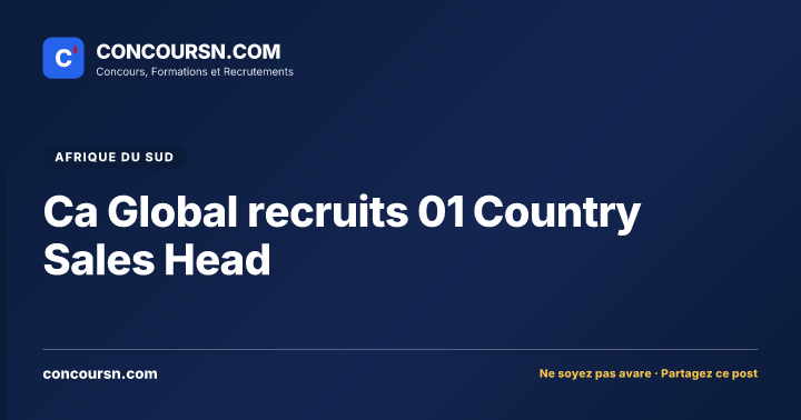 Ca Global recruits 01 Country Sales Head