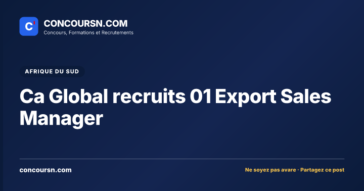 Illustration de l’article : Ca Global recruits 01 Export Sales Manager