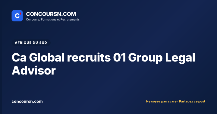 Illustration de l’article : Ca Global recruits 01 Group Legal Advisor