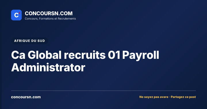 Illustration de l’article : Ca Global recruits 01 Payroll Administrator