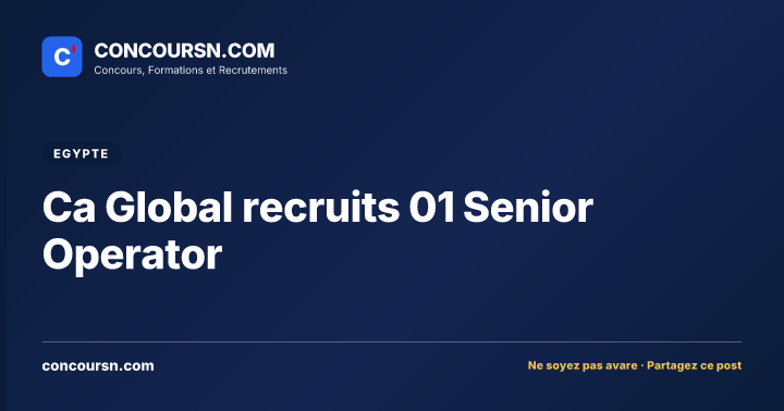 Illustration de l’article : Ca Global recruits 01 Senior Operator