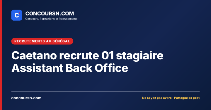 Illustration de l’article : Caetano recrute 01 stagiaire Assistant Back Office