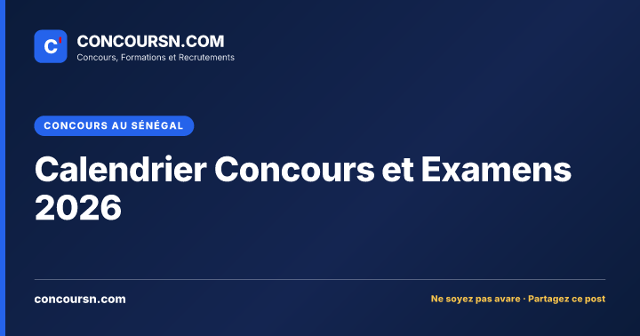 Illustration de l’article : Calendrier Concours et Examens 2026