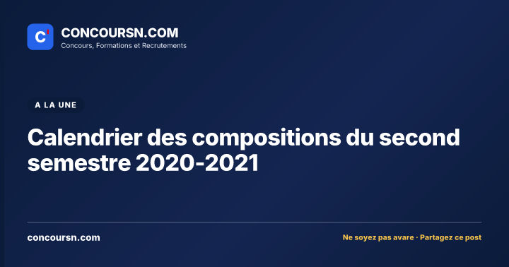 Illustration de l’article : Calendrier des compositions du second semestre 2020-2021