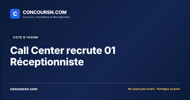 Illustration de l’article : Call Center recrute 01 Réceptionniste