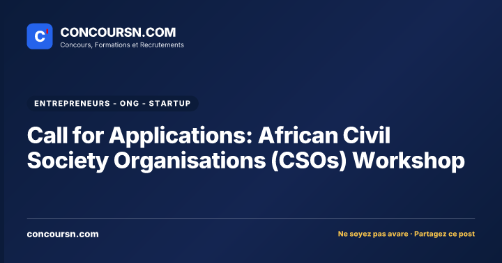 Illustration de l’article : Call for Applications: African Civil Society Organisations (CSOs) Workshop