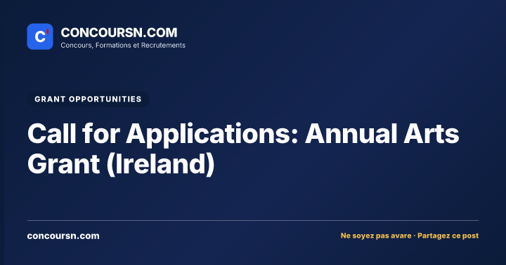 Illustration de l’article : Call for Applications: Annual Arts Grant (Ireland)