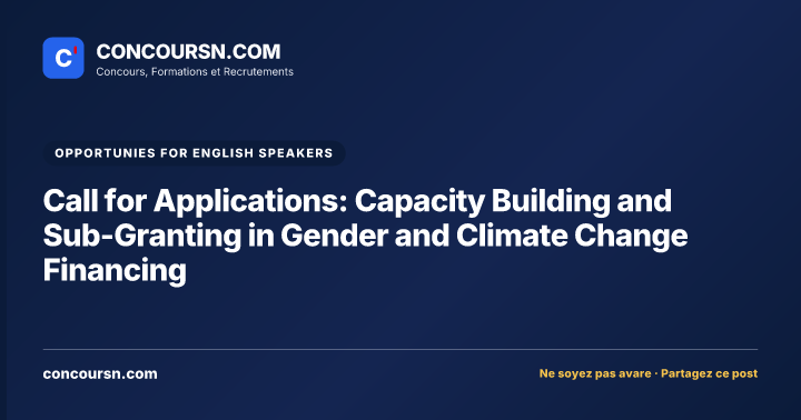 Illustration de l’article : Call for Applications: Capacity Building and Sub-Granting in Gender and Climate Change Financing