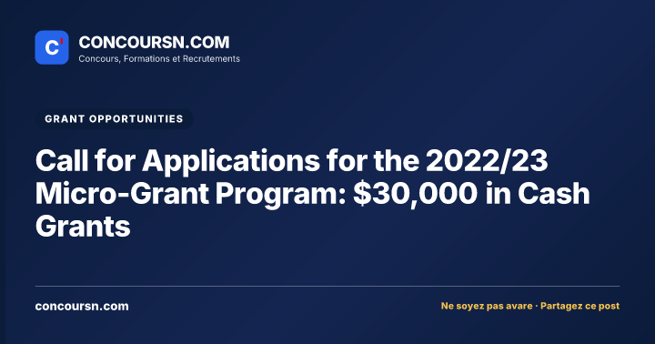 Illustration de l’article : Call for Applications for the 2022/23 Micro-Grant Program: $30,000 in Cash Grants