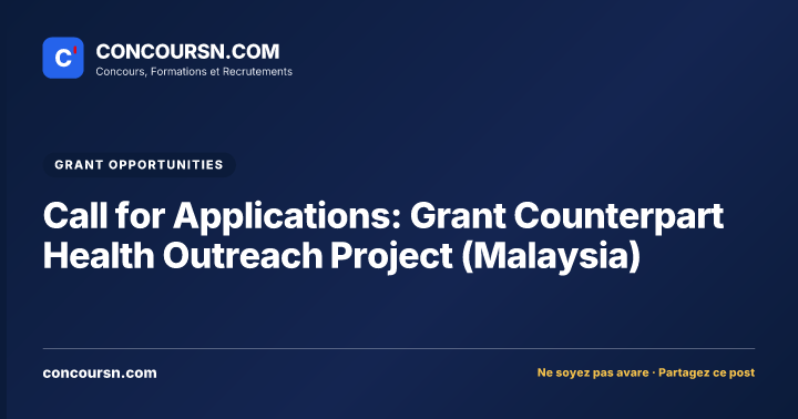 Illustration de l’article : Call for Applications: Grant Counterpart Health Outreach Project (Malaysia)