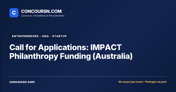 Illustration de l’article : Call for Applications: IMPACT Philanthropy Funding (Australia)