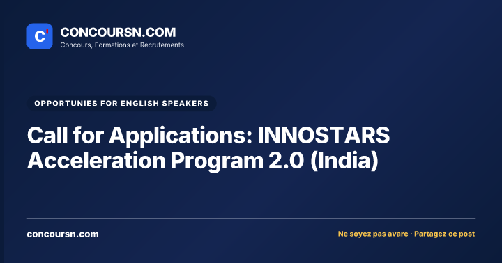Call for Applications: INNOSTARS Acceleration Program 2.0 (India)