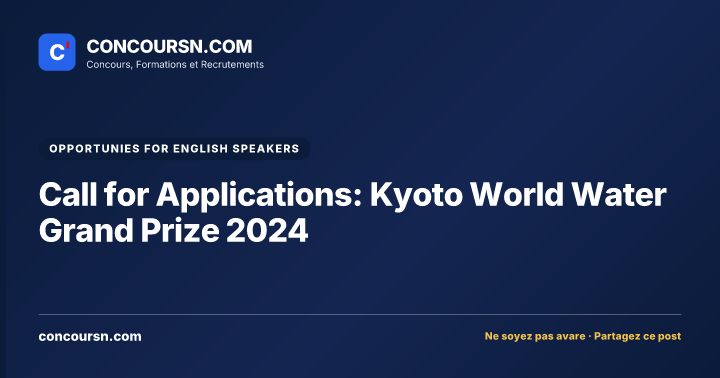 Illustration de l’article : Call for Applications: Kyoto World Water Grand Prize 2024