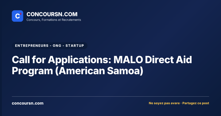 Illustration de l’article : Call for Applications: MALO Direct Aid Program (American Samoa)