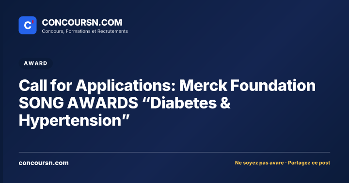 Illustration de l’article : Call for Applications: Merck Foundation SONG AWARDS “Diabetes & Hypertension”
