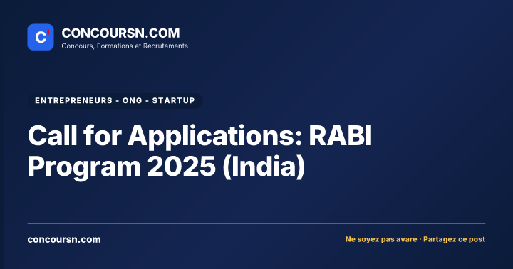 Illustration de l’article : Call for Applications: RABI Program 2025 (India)