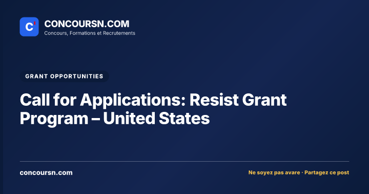 Illustration de l’article : Call for Applications: Resist Grant Program – United States