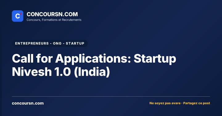 Illustration de l’article : Call for Applications: Startup Nivesh 1.0 (India)