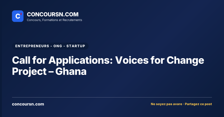Illustration de l’article : Call for Applications: Voices for Change Project – Ghana